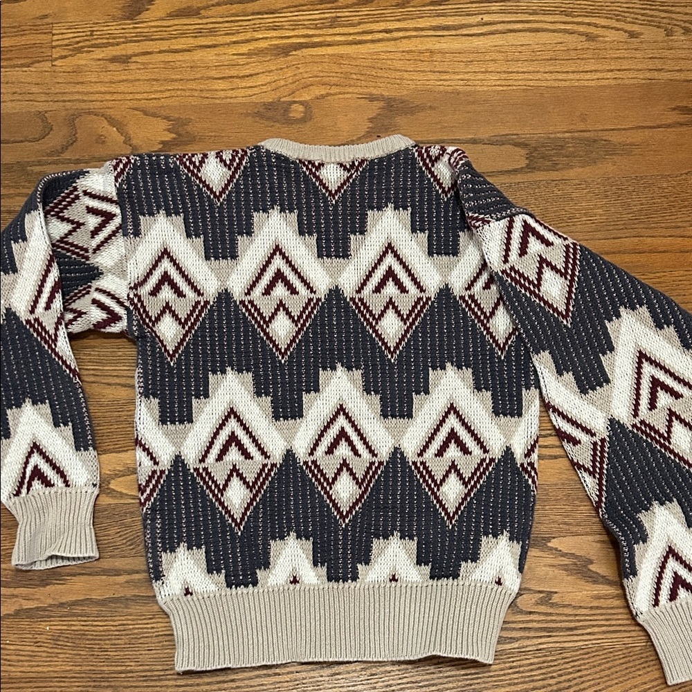 Vintage Gianfranco Ruffini Y2K Sweater Men’s M Crewneck 90’s Geometric Cotton - Picture 7 of 10